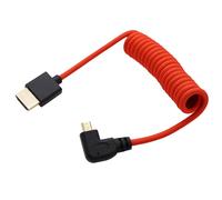 Câble Micro-Hdmi Vers Hdmi 8K 4K 60P Rouge Tressé Spiralé De 30 Cm Pour Appareil Photo Canon R5C R8 R10 Sony A7C A7Riv X-T50 Sigma Fp Appareil Photo Atomos Ninja V Ultra Feelword, Type A D[Z941]