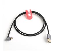 Câble micro HDMI vers HDMI à angle droit 8 K 60 Hz 4K 120 Hz en silicone souple haute vitesse compatible avec caméra GoPro DJI DSLR, moniteur, TV, PS5, Xbox 1 m