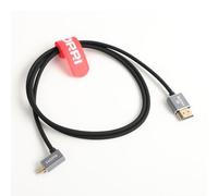 Câble micro HDMI vers HDMI à angle gauche 8K 60 Hz 4K 120 Hz en silicone souple haute vitesse compatible avec Sony A6500 A7III A7C ZV-E10 Canon R5 R7 GH4 X-T4 Z50, GoPro Hero, Raspberry Pi 5 4 50 m