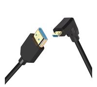 Câble Micro HDMI vers HDMI Court 8K, 1FT/0.3M Angle Droit Ultra Haute Vitesse 48Gbps Micro HDMI Mâle vers HDMI Mâle Prise en Charge 8K @ 60HZ, 4K @ 120HZ (down/0.3m)