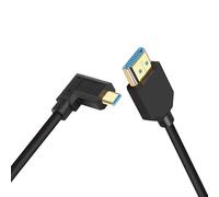 Câble Micro HDMI vers HDMI Court 8K, 1FT/0.3M Angle Droit Ultra Haute Vitesse 48Gbps Micro HDMI Mâle vers HDMI Mâle Prise en Charge 8K @ 60HZ, 4K @ 120HZ (right/0.3m)