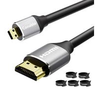Câble micro HDMI vers HDMI de 2,4 m, haut débit, compatible avec caméra GoPro Hero, caméra de sport, Raspberry Pi 4, Sony Camera, Nikon, Yoga