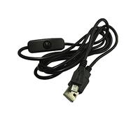 Câble Micro USB 100cm avec Bouton Poussoir Marche Arrêt pour Pi | Plastique Noir, Courant 2 A, Alimentation et Données, Bancs de Test, Projets Maker, Redémarrage sans Débranchement
