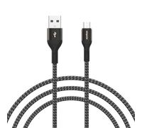 Câble Micro USB 2.4A en tissu, 1.2m, pour recharge rapide et transfert de données, cordon pour téléphone portable et Xiaomi LG