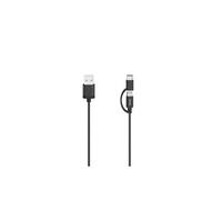 Câble micro-USB, 2 en 1, avec adaptateur USB-C, USB 2.0, 0,75 m