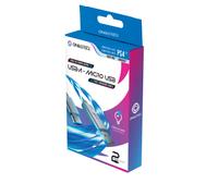 Oniverse Câble USB LED, USB-A vers Micro USB, Compatible PS4 Pro Slim PS3 Xbox One PC MAC Android, 2 mètres, charge rapide, 5 modes d'éclairage, Micro USB