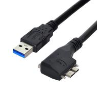 Câble micro USB 3.0 à double vis de verrouillage vers USB 3.0 5 Gbit/s, câble d'alimentation coudé à 90 degrés pour caméra industrielle VR (3 m)