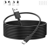 Câble Micro USB 5m, Long Câble Chargement pour Mi 360° Home Security Camera 2K Pro/360° Home Caméra Sécurité 2K/Smart Camera C300 C200, Type A vers Micro USB Cable Charge pour Caméra Sécurité, noir