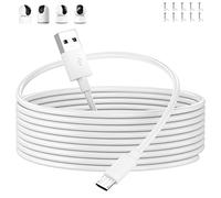 Câble Micro USB 5m, Long Câble Chargement pour Mi 360° Home Security Camera 2K Pro/360° Home Caméra Sécurité 2K/Smart Camera C300 C200, Type A vers Micro USB Cable Charge pour Caméra Sécurité, blanc