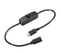 Câble Micro USB avec allumé Éteint Interrupteur Alimentation, 1 pied Mâle à Femelle Extension Connecteur pour LED Bandes USB Ventilateur, Noir