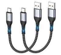 Câble Micro Usb Court [50cm/Lot De 2] Nylon Tressé Chargeur Micro Usb 3a Charge Rapide Et Synchro Pour Android Samsung Galaxy S7 S6 Edge J7 J5 J3, Redmi Note 5, Wiko, Huawei, Lg, K[Cab9162488]
