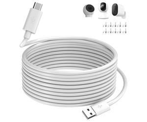 Câble micro USB de 5 m, câble d'extension d'alimentation compatible avec Mi 360° Home Camera 2K Pro/Smart Camera C300, EZVIZ, Wyze Cam, Blink, Eufy, cordon de charge micro USB extra long pour caméras