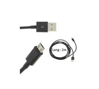 Câble Micro USB Noir 2M Pour CROSSCALL - FAIRPHONE - HTC - HUAWEI - SAMSUNG - SFR - WIKO - XIAOMI