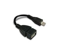 Câble micro USB OTG micro B /A fem. - noir