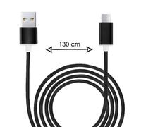 Câble Micro Usb Pour Huawei Y5 2019 Câble Usb Tressé Nylon 1,3 Mètre Câble Charge/Synchro Rapide-Transfert De Données - Noir