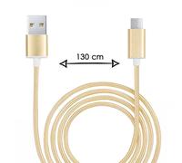 Câble Micro Usb Pour Meizu V8 Standard Versio Câble Usb Tressé Nylon 1,3 Mètre Câble Charge/Synchro Rapide-Transfert De Données - Or Gold