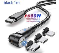 Câble Micro USB/type-c magnétique rotatif à 540 °, cordon pour téléphone portable, compatible avec iphone 11/Pro/XS/Max/Samsung/Xiaomi