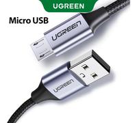 Câble Micro USB Ugreen 2A en nylon, câble de charge rapide USB Type C pour Samsung Xiaomi HTC, câble de données USB, câble de téléphone portable Micro USB PVC Black