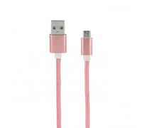 Câble micro USB /USB-A nylon 1 m - rose or
