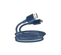 Câble Micro-USB vers USB-A 2.1A Compatible Fast Charge en Coton Tressé 2m Bleu marine