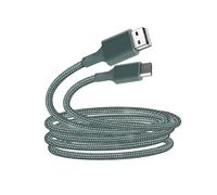 Câble Micro-USB vers USB-A 2.1A Compatible Fast Charge en Coton Tressé 2m, Vert