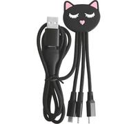 Câble micro USB YELLO KOKO USB C vers USB-C/Micro/Light 1m chat
