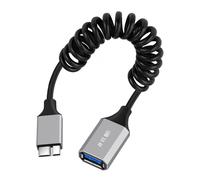 Câble Micro-Usb3.0 Mâle Hôte Vers Usb3.0-A Femelle Otg Câble Spiralé Extensible Rallonge De 100 Cm 5 Gbit/S Pour Disque Téléphone Appareil Photo Données[Z1028]