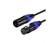 Câble micro XLR en cuivre sans oxygène 20 m à faible bruit Bleu 2 m | Connecteurs robustes, système de verrouillage sécurisé, veste, idéal pour les scènes en direct, équipement d'enregistrement