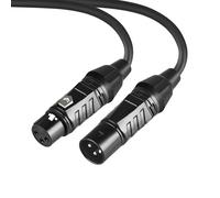 Câble Micro XLR Live - Cordon Microphone Mâle vers Femelle pour Mélangeur, Amplificateur, Haut-parleur Le noir 3 m