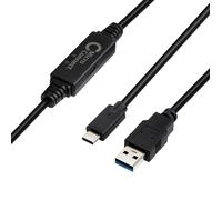 Microconnect USB3.1CA5AMP câble USB USB 3.2 Gen 1 (3.1 Gen 1) 5 m USB C USB A Noir