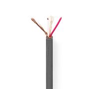 Câble microphone | 2 x 0.23 mm² | Cuivre | 100.0 m | Rond | PVC | Gris Foncé | Bobine