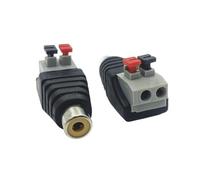Câble Microphone blindé, Lot de 2 connecteurs RCA for Haut-Parleur Audio, fiche mâle RCA, Prise Femelle, Fil sans Soudure, borne à Ressort, Adaptateur de câble Audio AV(1male 1female)
