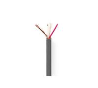 NEDIS Câble micro - 2 x 0,23 mm² - Cuivre - 100 m - Rond - PVC - Gris foncé - Rouleau