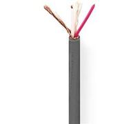 NEDIS Câble micro - 2 x 0,23 mm² - Cuivre - 100 m - Rond - PVC - Gris foncé - Rouleau
