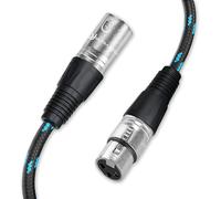 Câble Microphone XLR - 2m Mâle vers Femelle, symétrique, Cordon 3 Broches Robuste Flexible en Nylon Tressé, pour Micros, Caméra, Ampli, Table Mixage, Enregistrement Professionnel