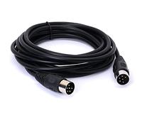 Câble MIDI DIN 6 broches mâle vers mâle DIN adaptateur convertisseur d'instrument Midi 6 broches cordon audio pour microphone guitare (3 mètres)