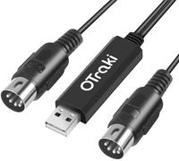 Câble MIDI USB 3M,Câble D'interface USB vers MIDI-Cable MIDI de Conversion DIN 5 Pin [IN/OUT] MIDI-Convertisseur Pour Ordinateurs Portables PC Clavier Piano Musique Studio