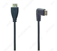Câble Mini adaptateur 3D 1080p compatible HDMI, prise plaquée or Type C à angle droit pour caméra, moniteur, projecteur, notebook, TV, 0.5M