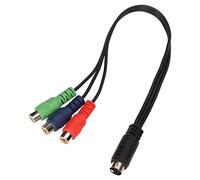 Câble Mini DIN 9 Broches Vers 3 RCA, Noyau en Cuivre Pur à Double Blindage, Matériau PVC, DIN 9 Broches 9 Broches Mâle Vers 3 RCA Femelle RVb, Câble de 11,8 Pouces de Transmission de Signal Clair