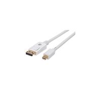 Câble Mini DisplayPort 1.2 4K60Hz MiniDP-DP M/M 2m Blanc 324748