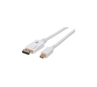 Câble Mini DisplayPort 1.2 4K60Hz MiniDP-DP M/M 2m Blanc 324748
