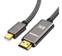 Câble Mini DisplayPort 8K vers HDMI 2.1 de 1,5 m, unidirectionnel, 8K @ 60 | Câble actif Mini DP 1.4 vers HDMI, HDR 48 Gbit/s haute vitesse pour Thunderbolt 2 MacBook Air/Pro, Surface Pro/Dock, moniteur