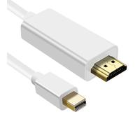 Câble Mini DisplayPort Mâle vers HDMI Mâle Haute Résolution 4K 1.8m Blanc