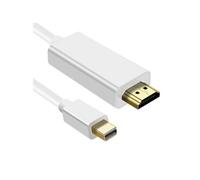 Câble Mini DisplayPort Mâle vers HDMI Mâle Haute Résolution 4K 1.8m Blanc