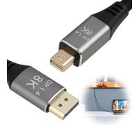 Câble Mini DisplayPort vers DisplayPort 1.4 de 1 mètre, Compatible 8K @ 60Hz et 4K @ 144Hz, Transmission Haute Vitesse Bidirectionnelle, Câble Tressé en Nylon Durable pour MacBook, Thunderbolt 1/2, PC