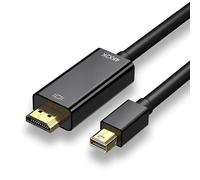 Câble Mini DisplayPort vers HDMI, Câble Mini DP vers HDMI Connecteurs plaqués Or Thunderbolt Transmission numérique HD 4K compatible avec iMac,MacBook Air/Pro,Surface Pro/Dock,Moniteur,Projecteur 1,8m