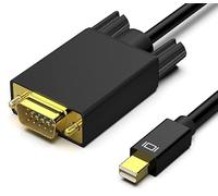 Câble Mini DP DisplayPort vers VGA de 2m plaqué or Adaptateur de cordon HD Thunderbolt vers VGA Convertisseur 1080p mâle vers VGA mâle Compatible avec MacBook Air/Pro,Mac Mini,Surface Pro,Chromebook