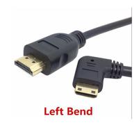Câble Mini HD à 90 degrés, Angle gauche et droit mâle vers HDMI, compatible avec HDTV 1080p PS3 Evo HTC Vedio Goldpalted, 0.5m 50cm