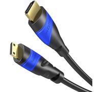 Câble Mini HDMI avec design incassable ¿ 3m (HDMI vers Mini-HDMI, bidirectionnel, 4K@60Hz pour Ultra HD, High Speed avec Ethernet, Tablets/Caméras/Caméscopes, noir)