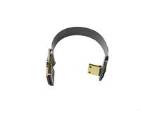 Câble mini HDMI FPV FFC mâle coudé à 90 degrés vers HDMI mâle standard pour Canon 5D3 5D2 Panasonic Lumix GH3 GH2 Sony Nex 5N 5T 5R 7N DJI Noir 15 cm